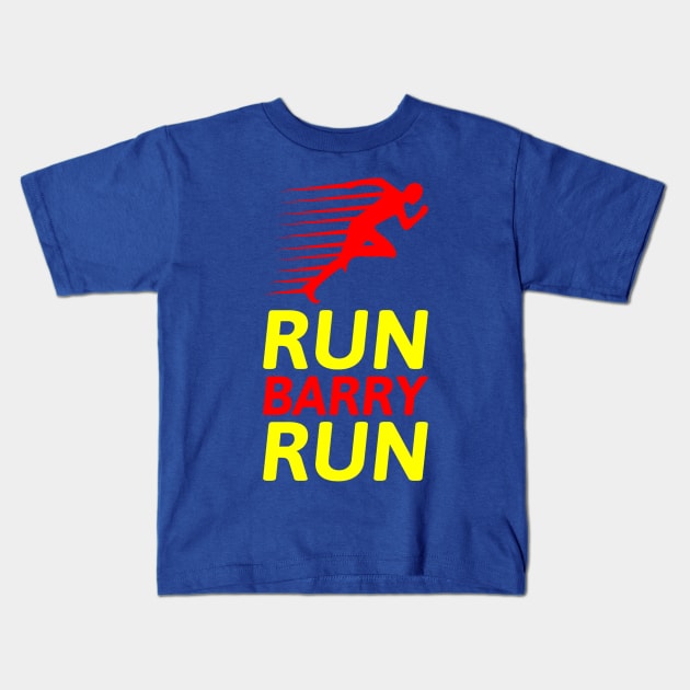 RUN BARRY RUN Kids T-Shirt by FangirlFuel